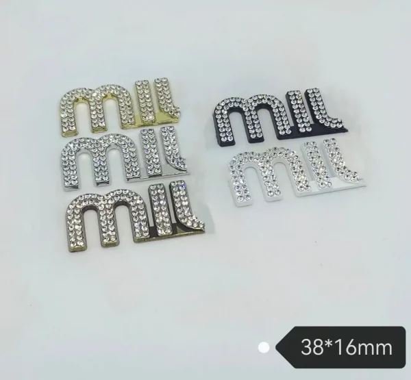 Luxury MIU Style Hardware Rhinestone Versatile Phone Case Charm | 38*16mm