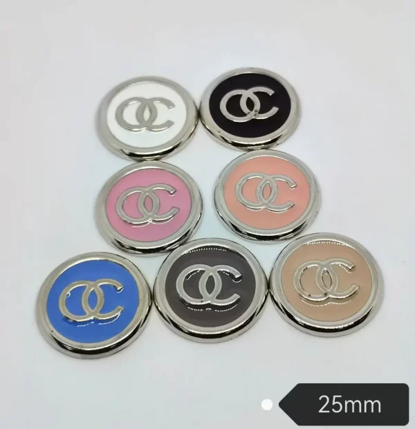 New Arrival Round Double C Metal Enamel Versatile Phone Case Charm | 25mm