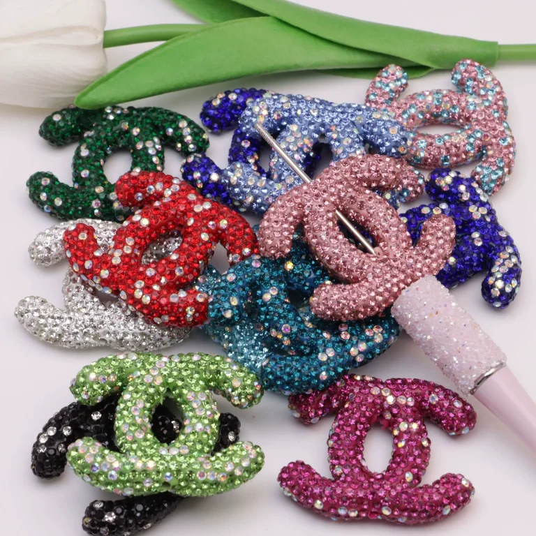 Large CC Ceramic Rhinestones charms with little box 48mm*40mm