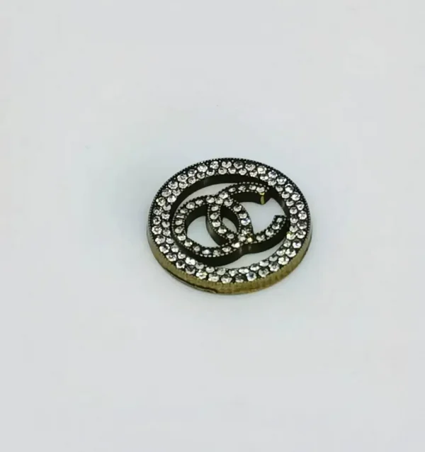 Double C & LV-Style Rhinestone Phone Case Charm | 22mm