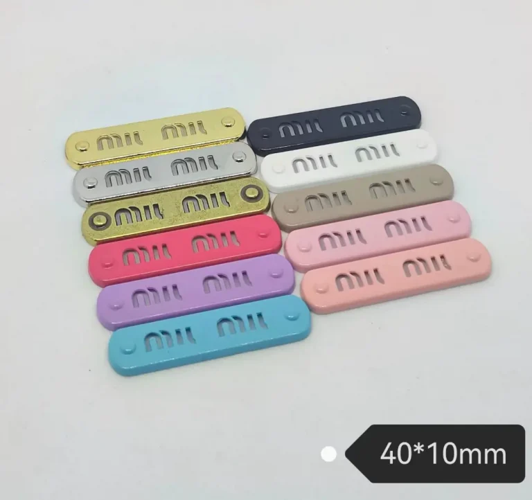 MIU Style New Rectangular Hang Plated Baking Paint Metal Phone Case Patch | 40*10mm