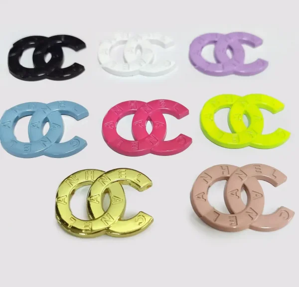 Chanel Style Double C Textured Metal Hang Plated Enamel Phone Case Charm | 30*24mm