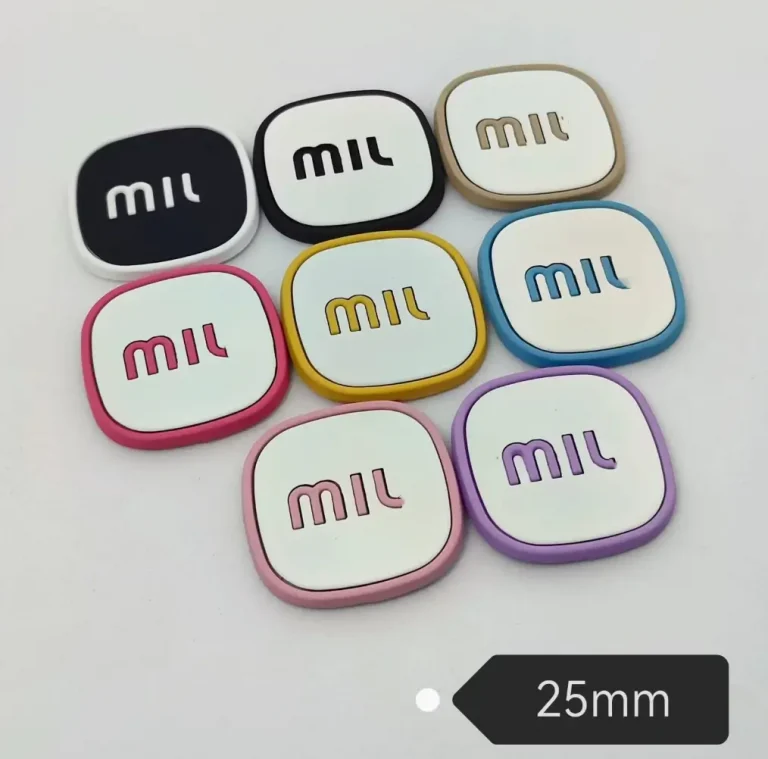 MIU Style Square Skin-Tone Color Block 2-Piece Combined Metal Patch, Phone Case Accessory | 25mm