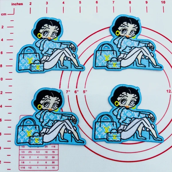 Mid(Iron-on) Bettyboop blue Patches