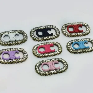 Celine Style New Rhinestone Inlay Versatile Metal Phone Case Accessory | 30*18mm