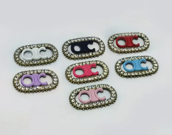Celine Style New Rhinestone Inlay Versatile Metal Phone Case Accessory | 30*18mm