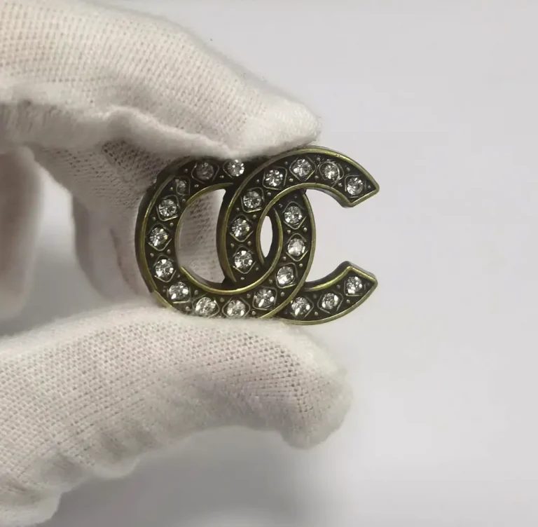 Luxury Double C Full Rhinestone Metal Charms, Versatile Decorative Accessories | 30*23mm