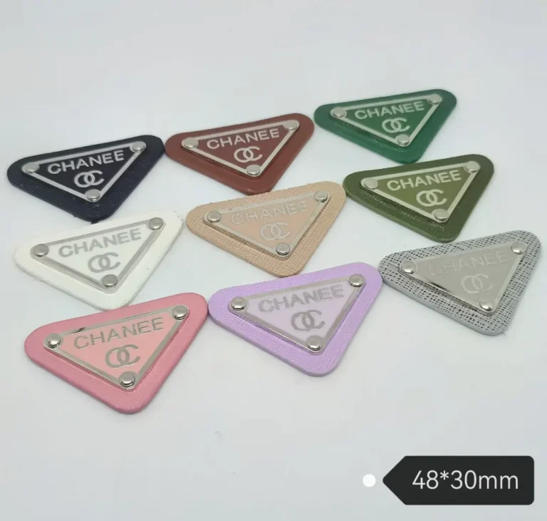 Chanel Style Triangle Leather Label Versatile Phone Case Charm | 48*30mm