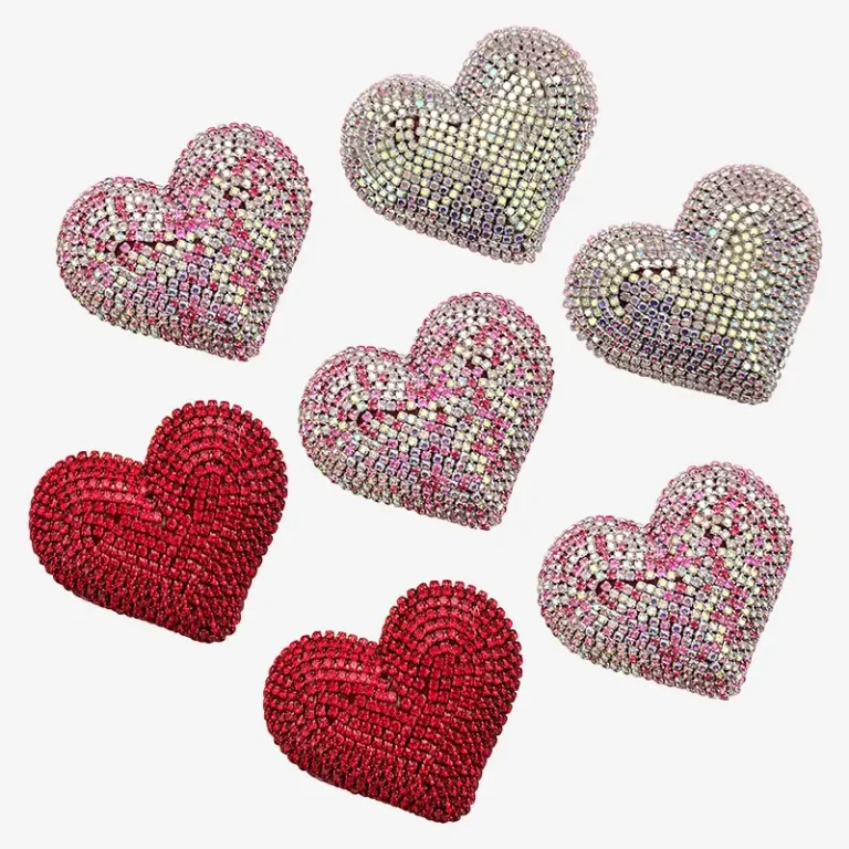Heart with Rhinestone, Junk Phone Case Charms - Luxury Designer DIY Decorative Accessories, Resin Charms (59.27mm*49.84mm)