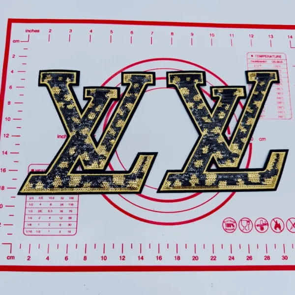 Large(Iron-on) L-Gold And Black Patches