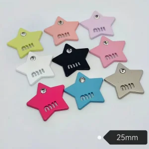 MIU Style Star With Tiny Rhinestone Metal Patch, Premium Piano Baking Varnish Phone Case Accessory | 25mm