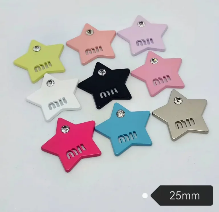 MIU Style Star With Tiny Rhinestone Metal Patch, Premium Piano Baking Varnish Phone Case Accessory | 25mm