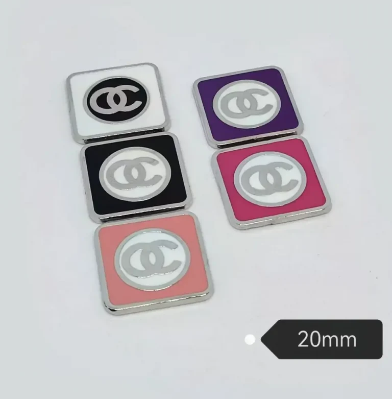 Exquisite Square Double C Alloy Matte Paint Decor Patch Letter Tag Phone Case Charm | 20mm