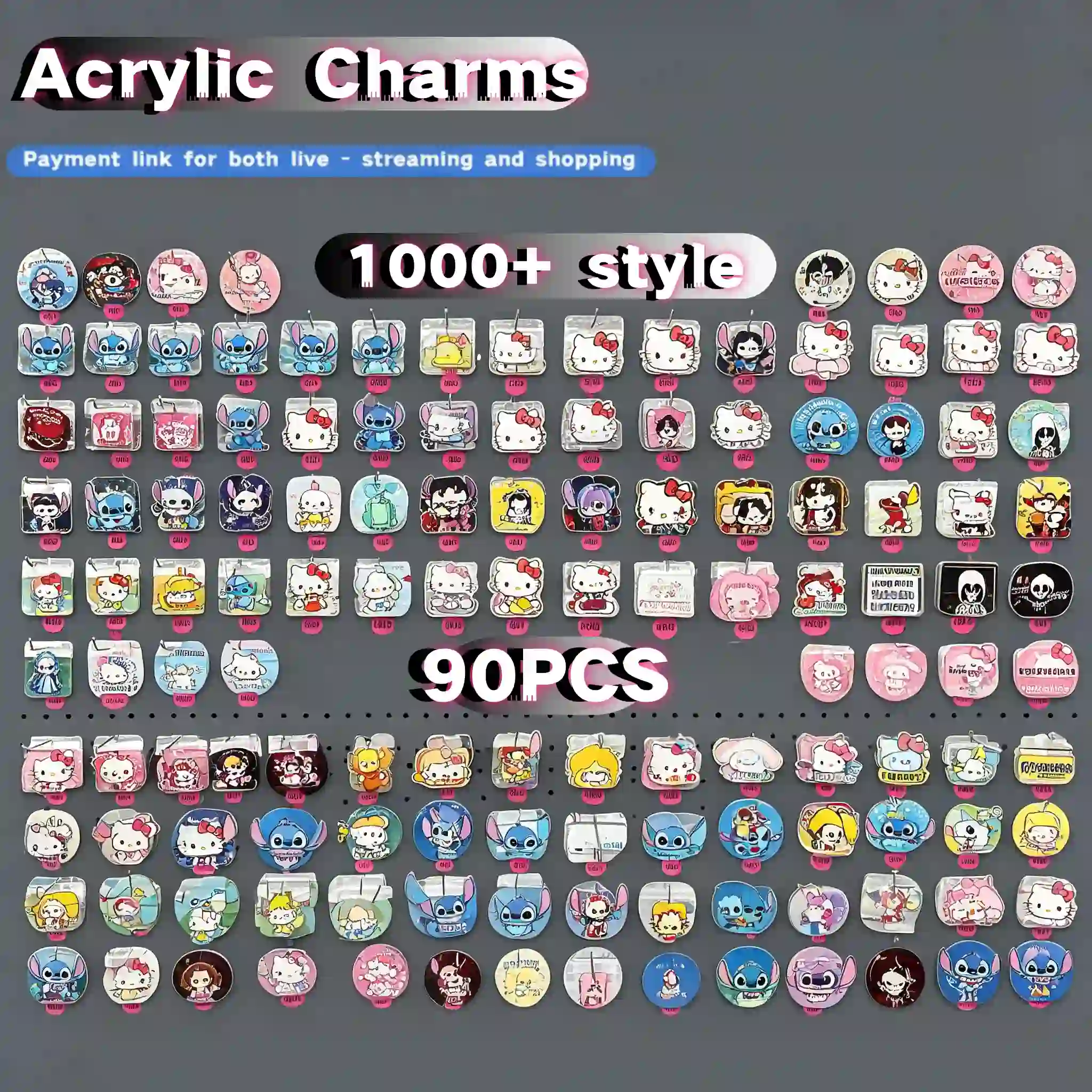 Acrylic Charms -90 PCS Payment link for both live streaming and shopping