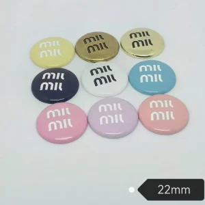 MIU Style Round Metal Macaron Two-Tone Fresh Phone Case Charm | 22mm