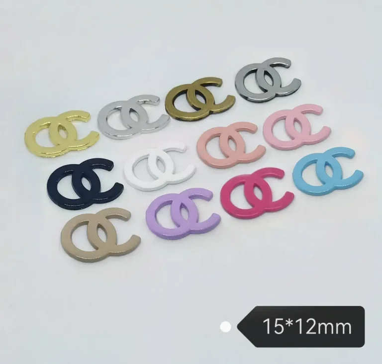 Small Double C Metal Charms: Versatile Multi-Color Electroplated Enamel Pendants for Clothing, Hair Accessories, Hair Clips & Phone Case Decor – 15*12mm