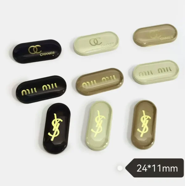 YSL MIU Style Luxury Metal Oil Dropping Double C Phone Case Patch | 24*11mm