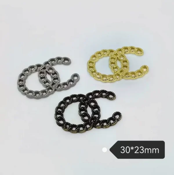 Trendy Minimal Double C Metal Chain Charm, High-Grade Electroplated Phone Case Accessory | 30*23mm