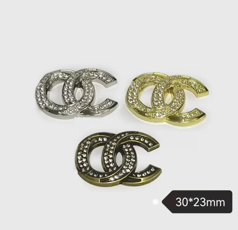 Rhinestone Inlaid Double C Metal Phone Case Charm | 30*23mm