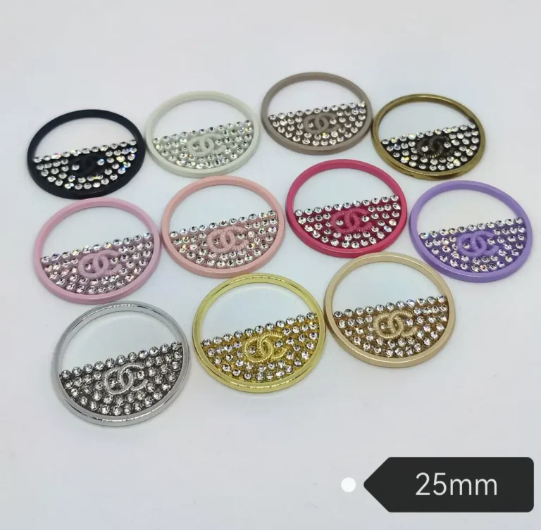 Double C Metal Full Diamond Inlaid Letter Luxury Premium Phone Case Patch Charm | 25mm