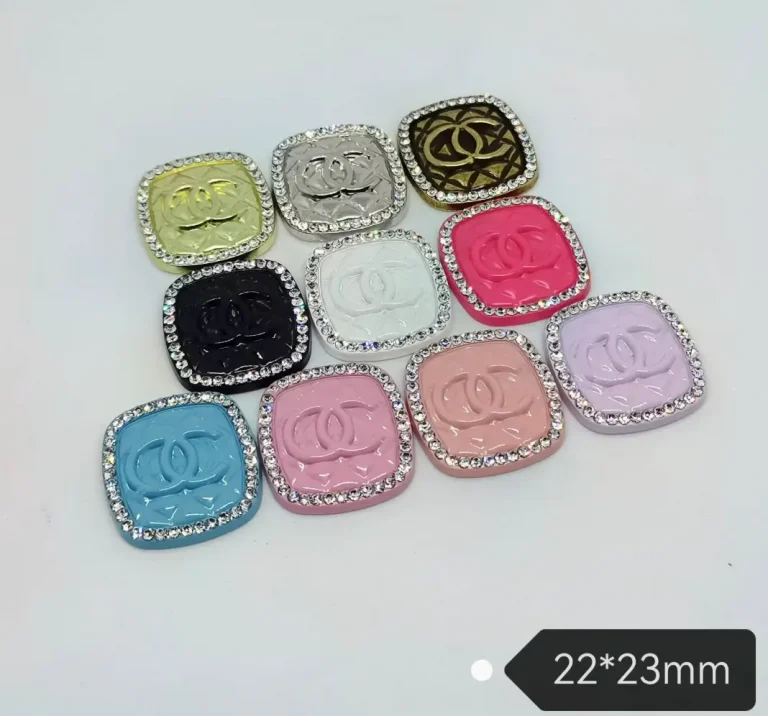 New Double C Rhinestone Enamel Phone Case Charms | 22*23mm