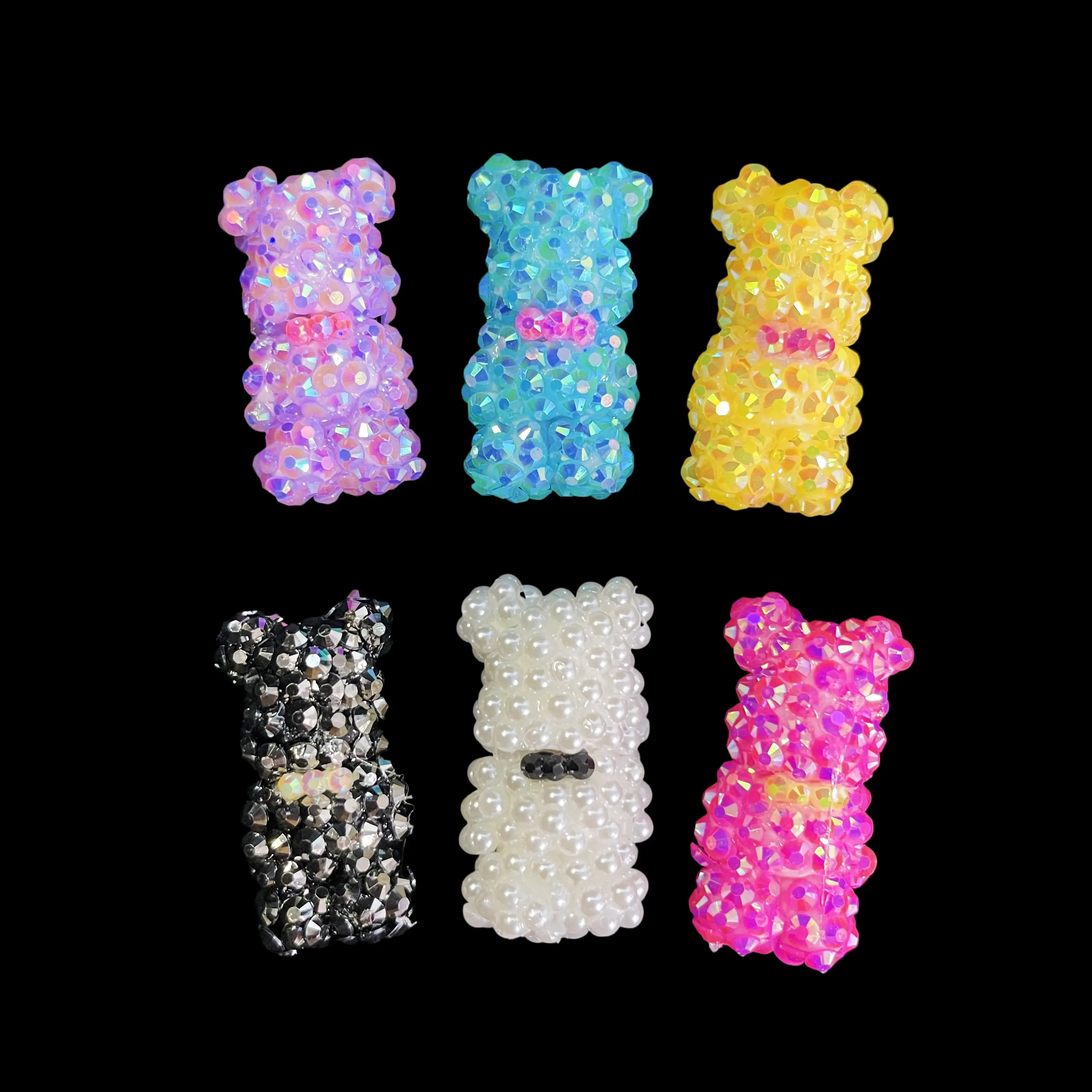 Fully - studded bear - shaped DIY shiny Charms