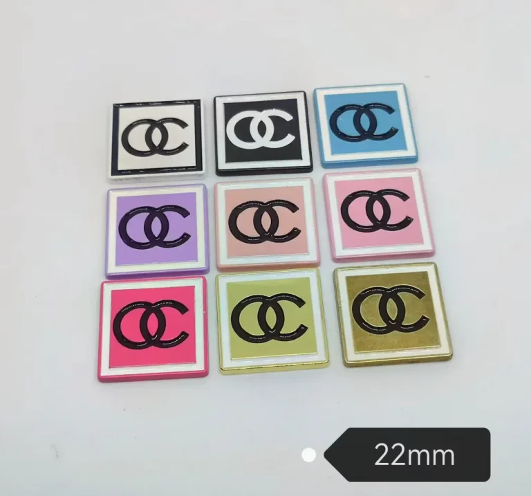 Square Double C Metal Phone Case Charms, Trendy & Versatile | 22mm