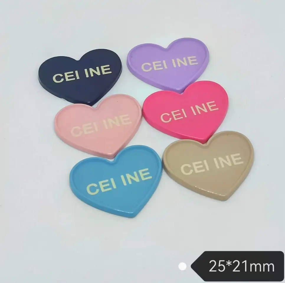 Celine Style Heart Laser Drip Oil Triomphe Phone Case Patch Accessory | 25*21mm SEO