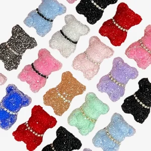 Broken - Diamond Bear, Junk Phone Case Charms - Luxury Designer DIY Decorative Accessories, Resin Charms (35.24mm*24.4mm)