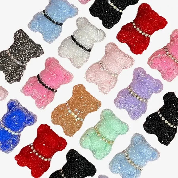 Broken - Diamond Bear, Junk Phone Case Charms - Luxury Designer DIY Decorative Accessories, Resin Charms (35.24mm*24.4mm）