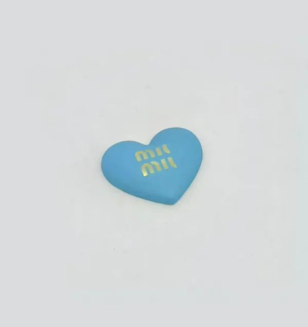 MIU Style Metal Puffy Heart Laser Texture Trendy Phone Case Charm | 22*18mm