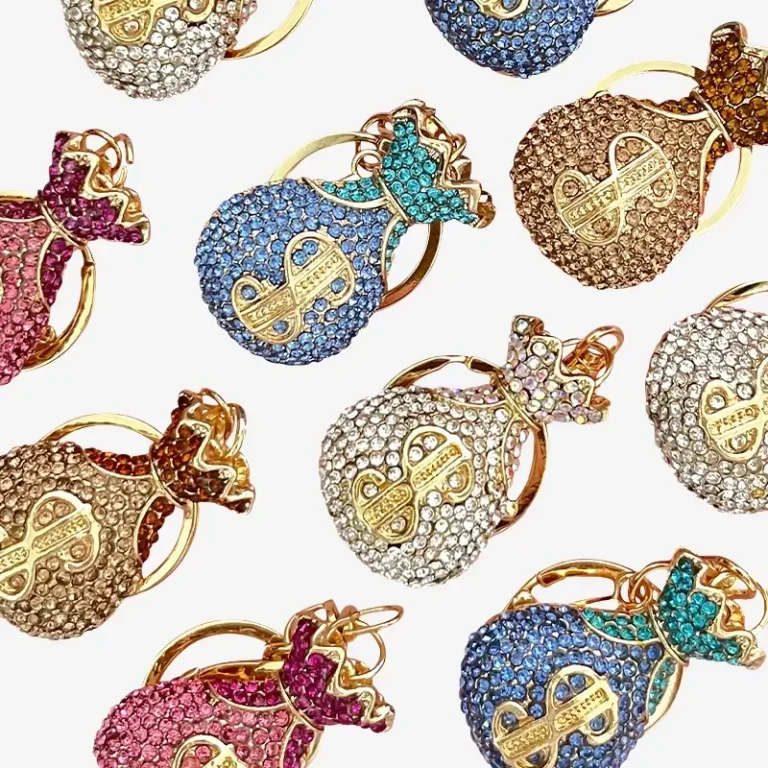Money Bag with Rhinestone, Junk Phone Case Charms - Luxury Designer DIY Decorative Accessories, Resin Charms (46.17mm*31.13mm）