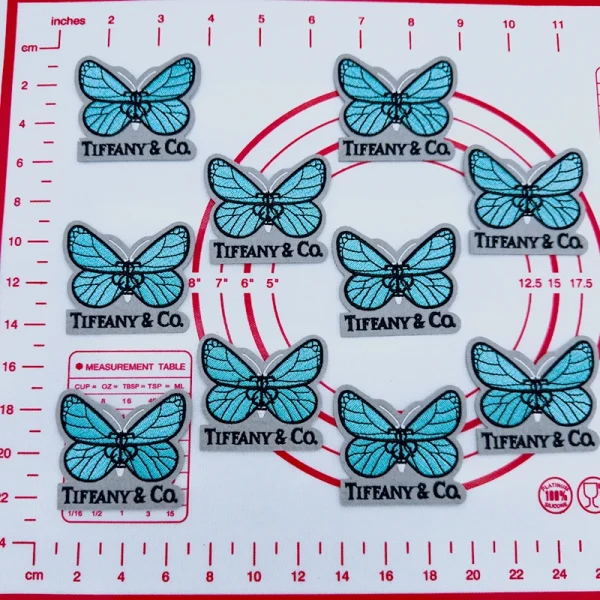 Mid(Iron-on) D- Light Blue Butterfly Shape Patches