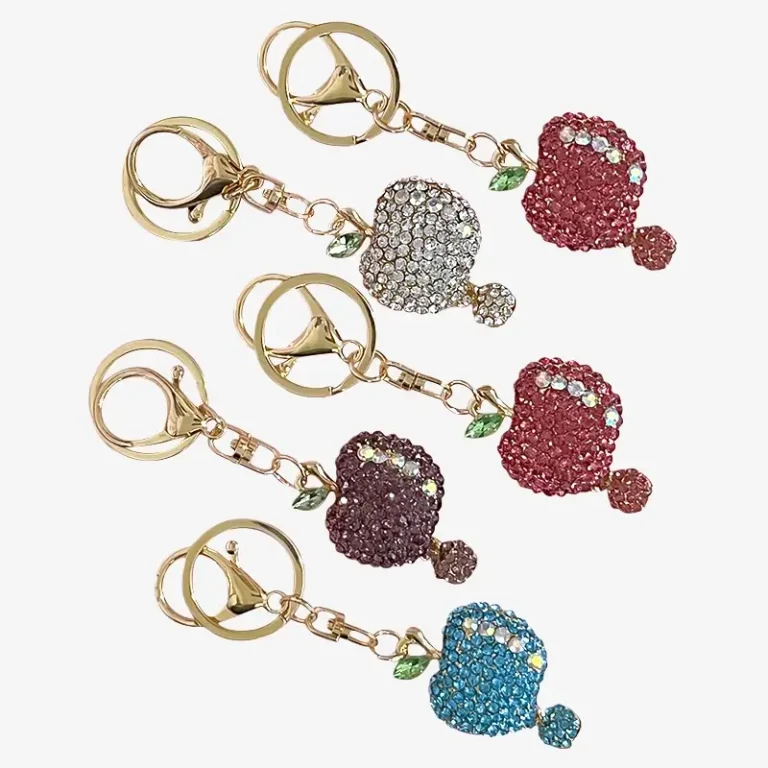 Apple Rhinestone, Junk Phone Case Charms - Luxury Designer DIY Decorative Accessories, Metal Keychain Charms (47.24mm*32.85mm）