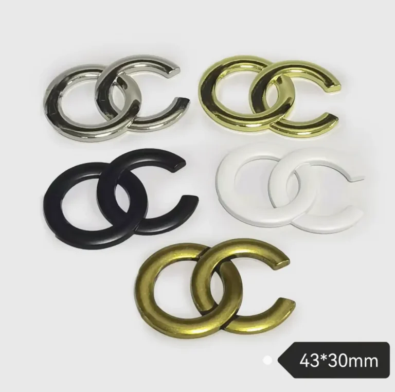 Classic Double C Metal English Letter Large Size Versatile Phone Case Charm | 43*30mm