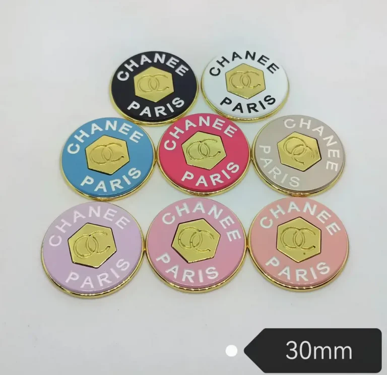 New Double C Premium Alloy Hang Plated Enamel Phone Case Patch, Elegant Chanel Style | 30mm
