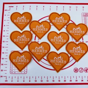 Mid(Iron-on) HM- Orange Love Shape Patches