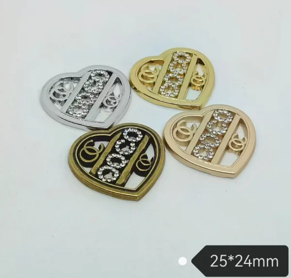 Heart Shaped Rhinestone Inlaid Double C Alloy Pendant Versatile Phone Case Charm | 25*24mm