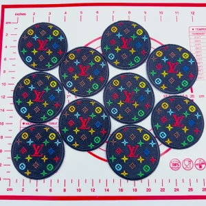 Mid(Iron-on) L-Black Round Shape Patches