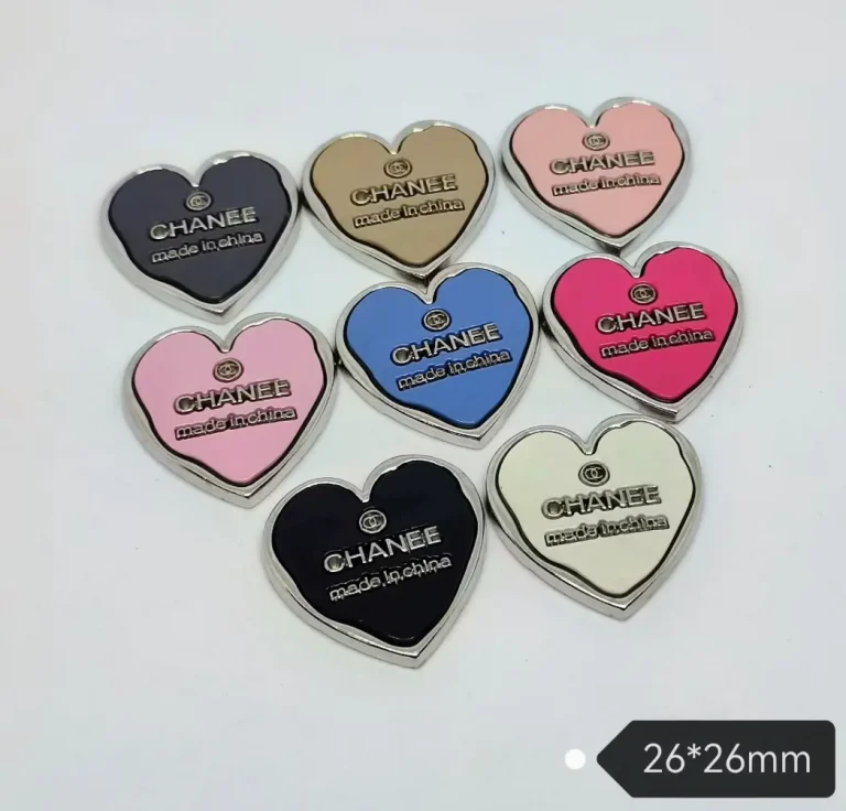 Heart Shaped Double C Metal Patch, Macaron Fruit Color Piano Baking Paint Phone Case Charm | 26mm