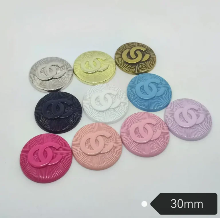 Classic Trendy Versatile Colorful Round Double C Metal Phone Case Charm | 30mm