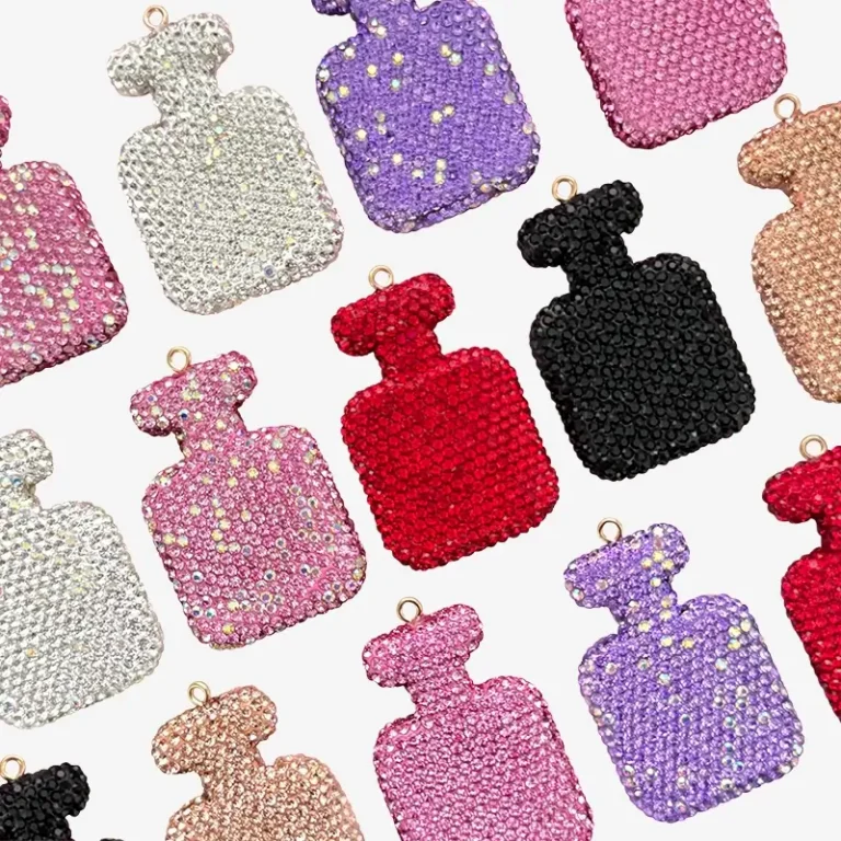 Perfume Bottle with Rhinestone, Junk Phone Case Charms - Luxury Designer DIY Decorative Accessories, Resin Charms (56.58mm*38.22mm）