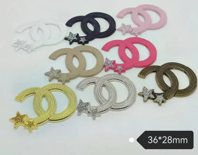 Chanel-Style Double C Rhinestone Phone Case Charms, Trendy Multi-Color | 36*28mm