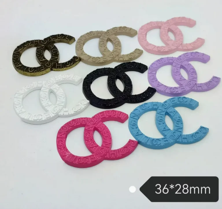Double C Large Size Embossed Classic Versatile Phone Case Charm | 36*28mm