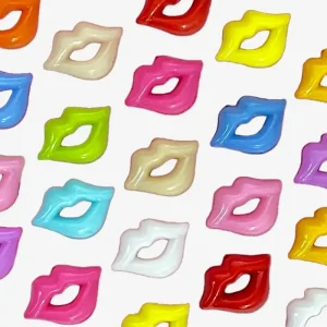 Lips, Junk Phone Case Charms - Luxury Designer DIY Decorative Accessories, Resin Charms (20.31mm*14.25mm）