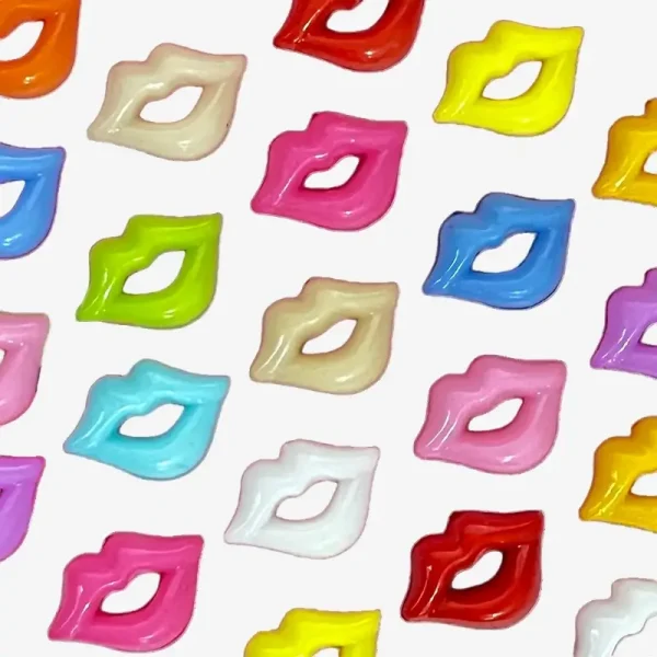 Lips, Junk Phone Case Charms - Luxury Designer DIY Decorative Accessories, Resin Charms (20.31mm*14.25mm）
