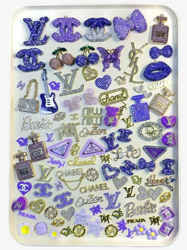 50-100Pcs Mix Pueple-Gold Lux Charms