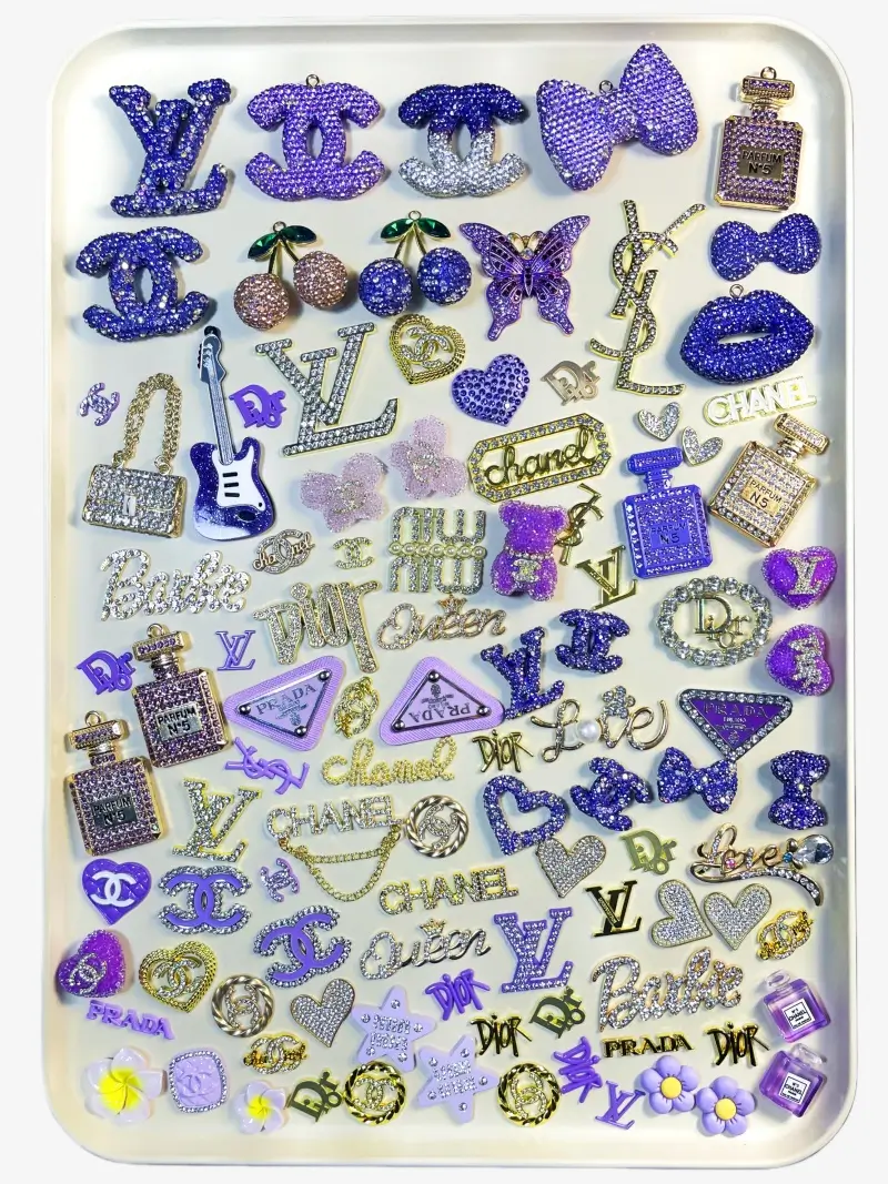 50-100Pcs Mix Pueple-Gold Lux Charms