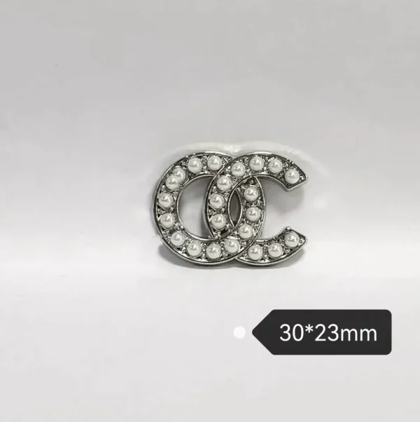 Double C Fully Rhinestone & Pearl Inlaid Premium Hardware Versatile High Texture Phone Case Charm | 30*23mm