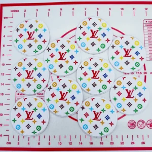 Mid(Iron-on) L-White Round Shape Patches